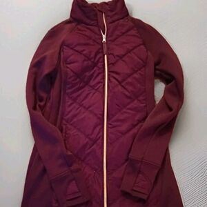 3 For $15 Sale Fila Sport Women's Dark Purple Long Zip Quilted Jacket Small